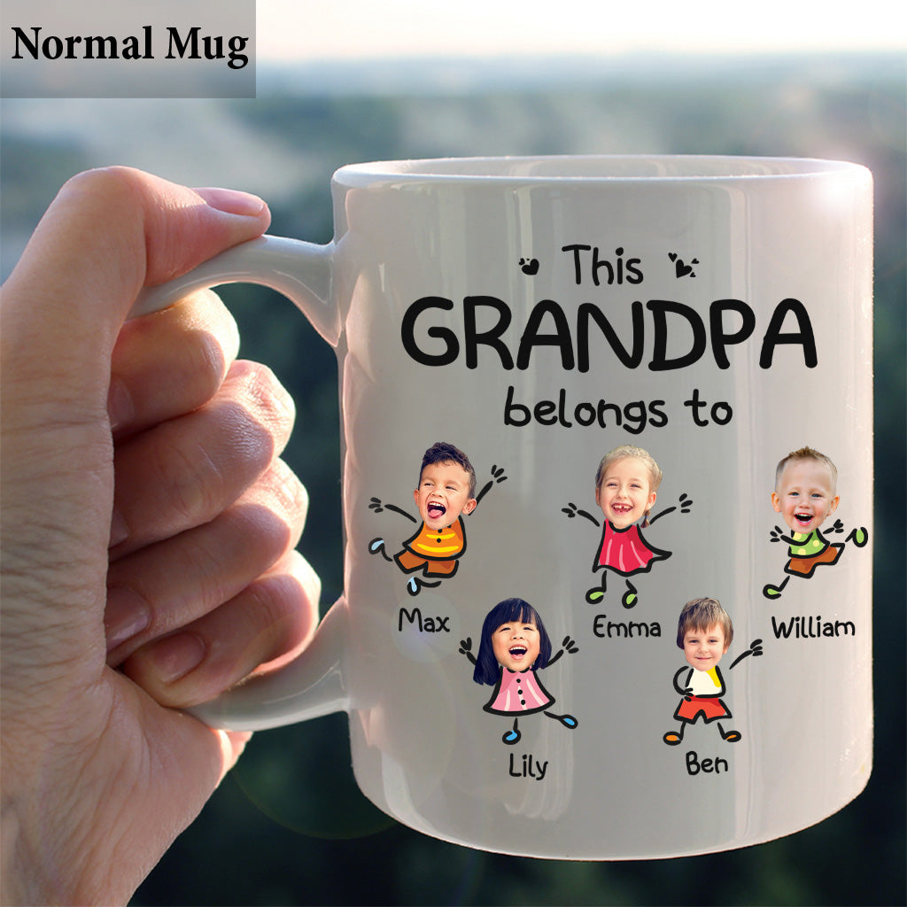 Personalized "This Grandpa Belongs To" Ceramic Mug – Father's Day Gift For Grandpa
