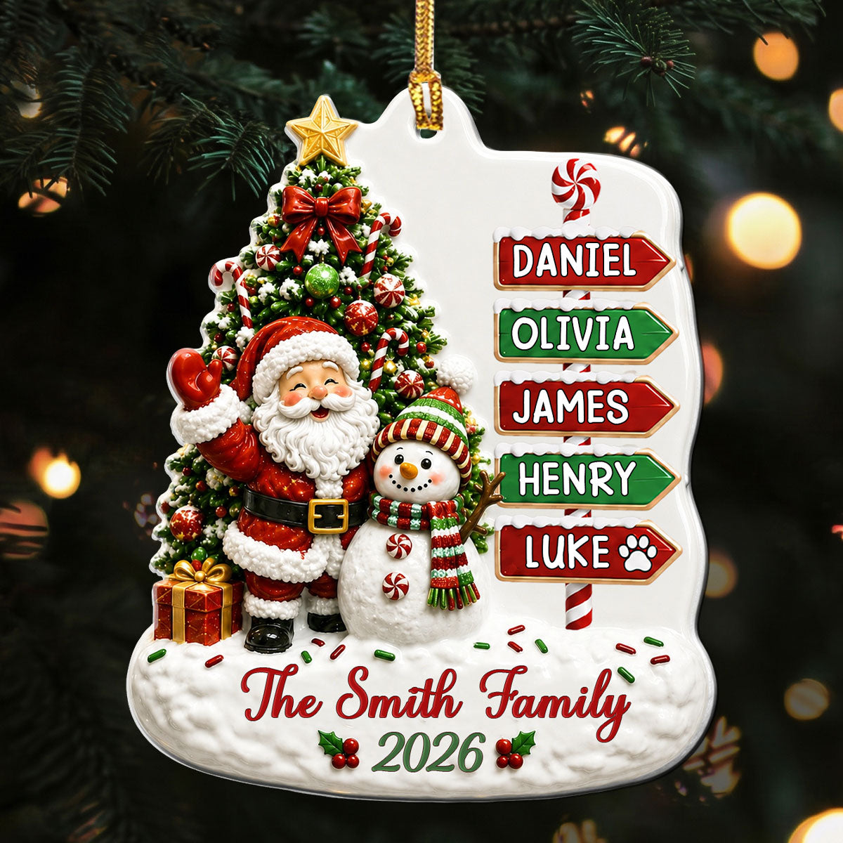 "Together Is The Best Place To Be This Christmas" – Personalized Acrylic Ornament
