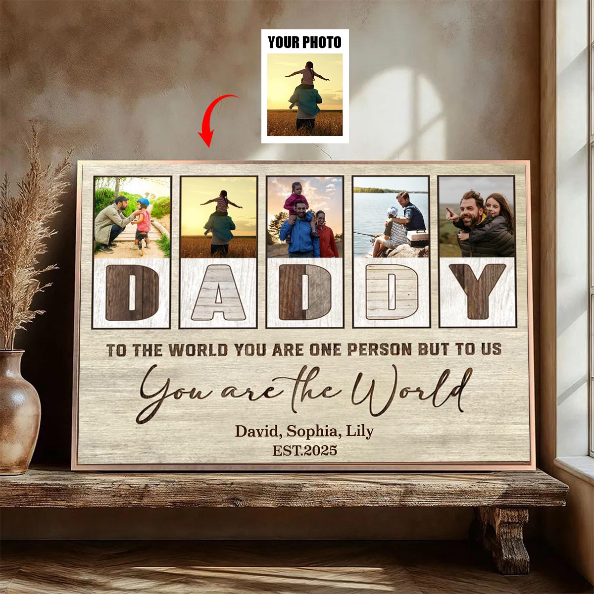 Daddy Custom Photo Canvas – Best Father’s Day Gift