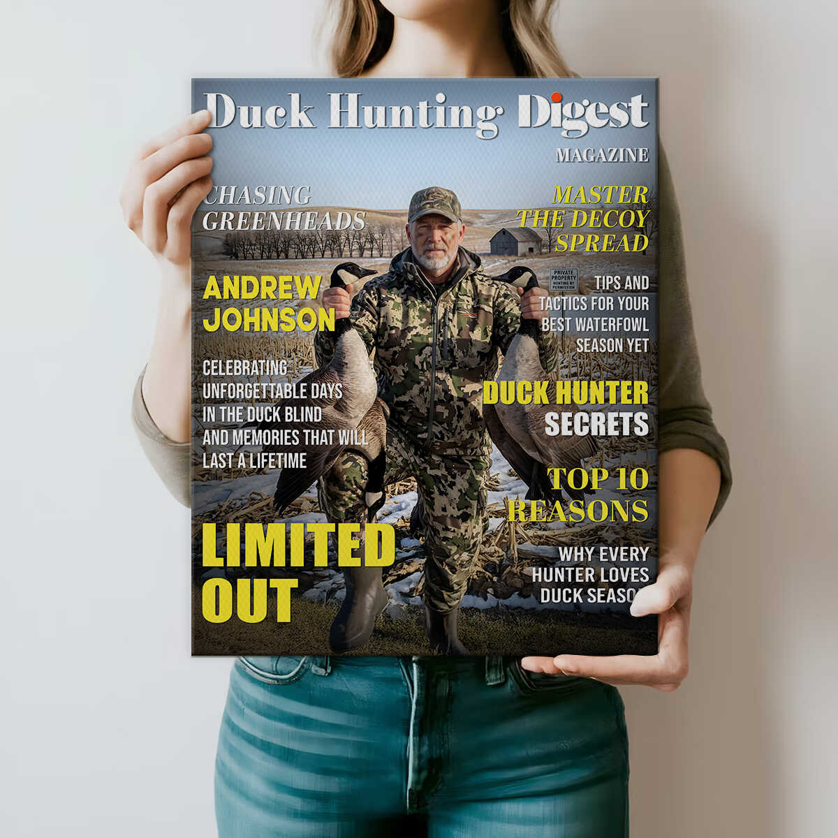 Custom Duck Hunting Magazine Cover Canvas – Unique Gift For Duck Hunters & Hunting Lovers