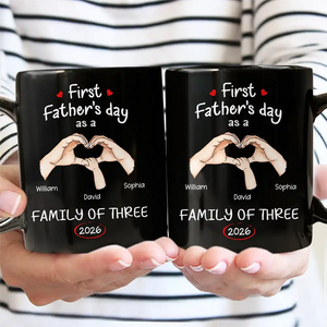 New Family Gift – Personalized Mug "First Time Ever As A Family Of Three"