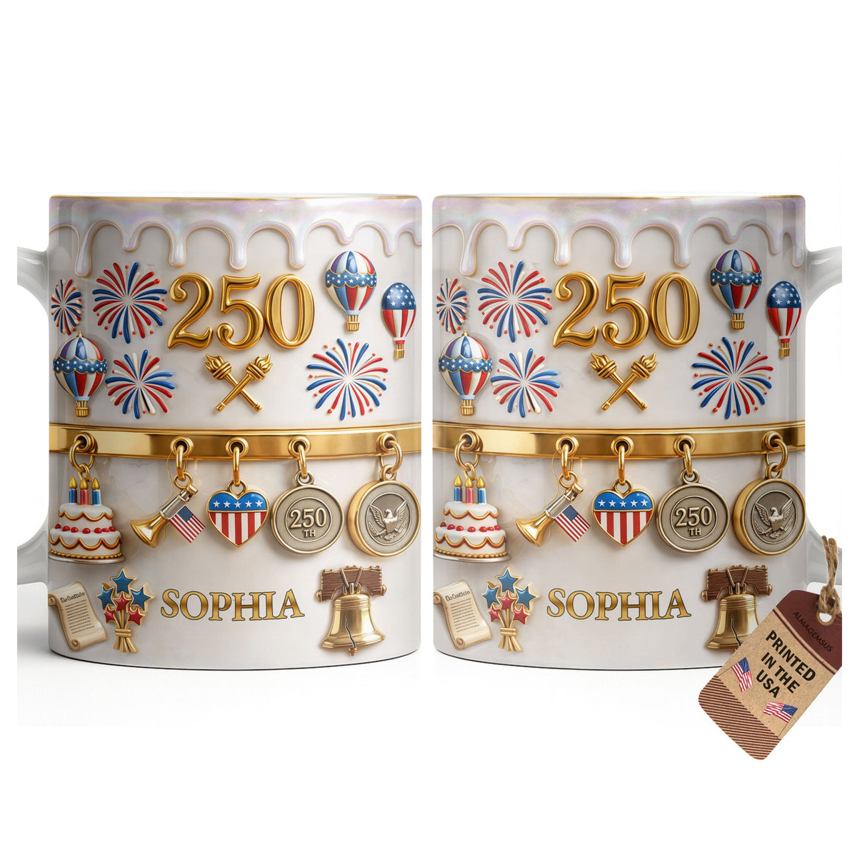 Gift For Patriots & USA Lovers – Personalized "Celebrating Freedom" Mug
