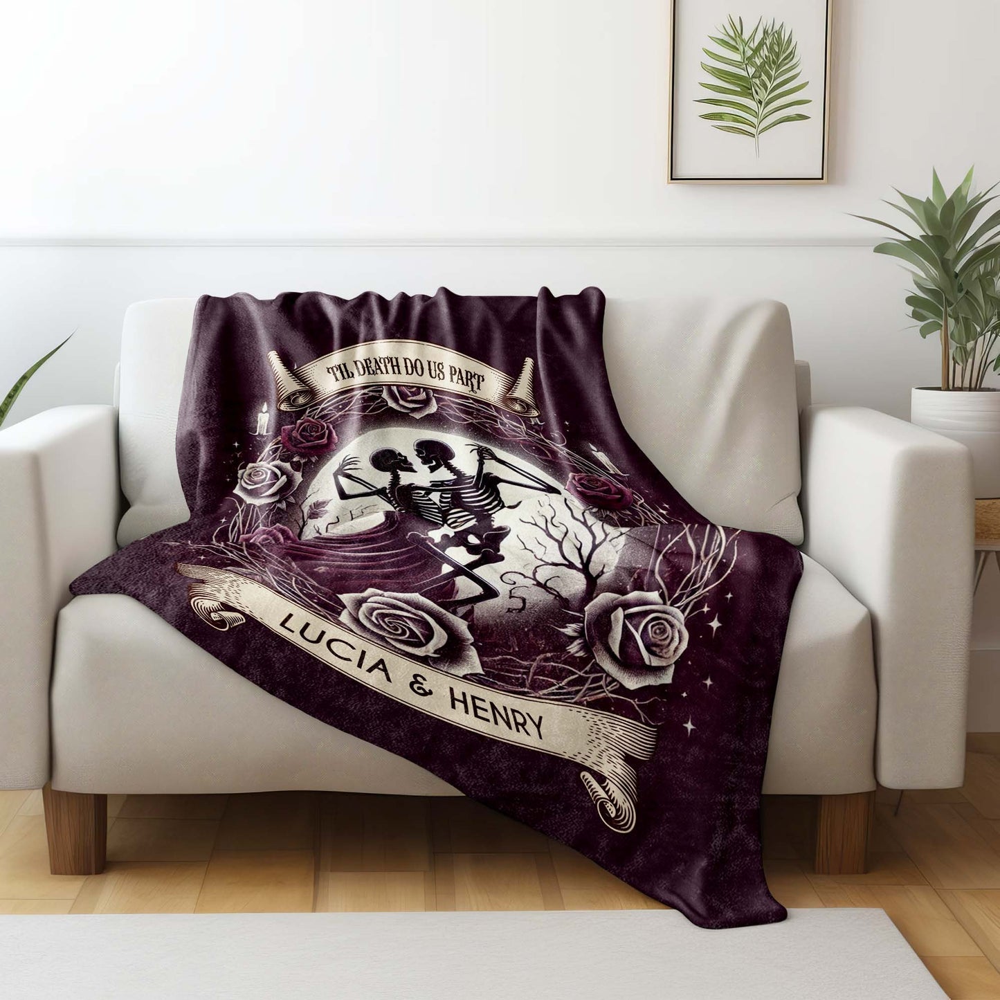 'Til Death Do Us Part" – Gothic Personalized Blanket | Gift For Couples