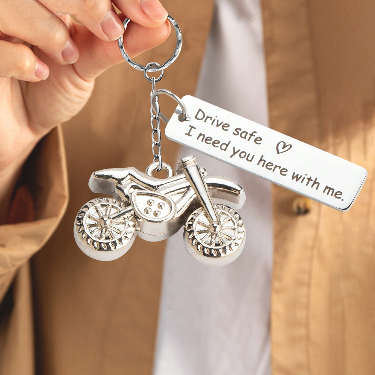 Drive Safe-Personalized Motorcycle Keychain