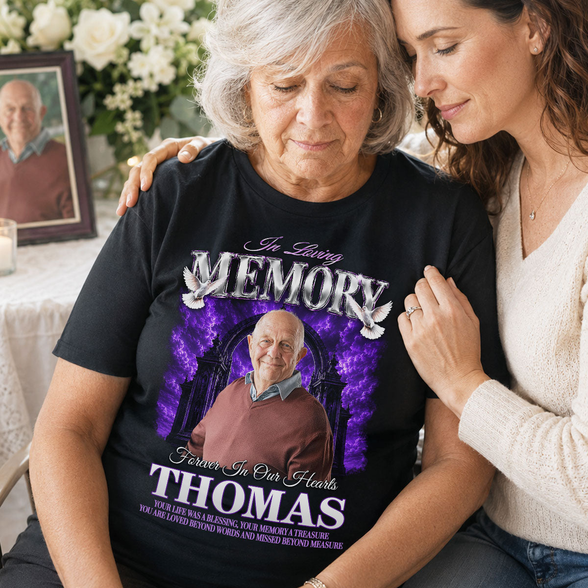 "In Loving Memory" Custom Photo Shirt – Personalized Memorial Gift | Sympathy Keepsake & Celebration of Life