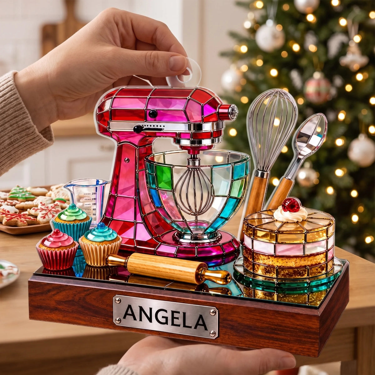 "Life Is Better With Butter & Sugar" – Personalized Acrylic Ornament | Colorful Kitchen Decor With Custom Name