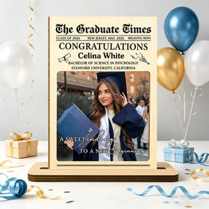 A Sweet Ending To A New Beginning, Custom Wood Plaque, Gift For Graduates