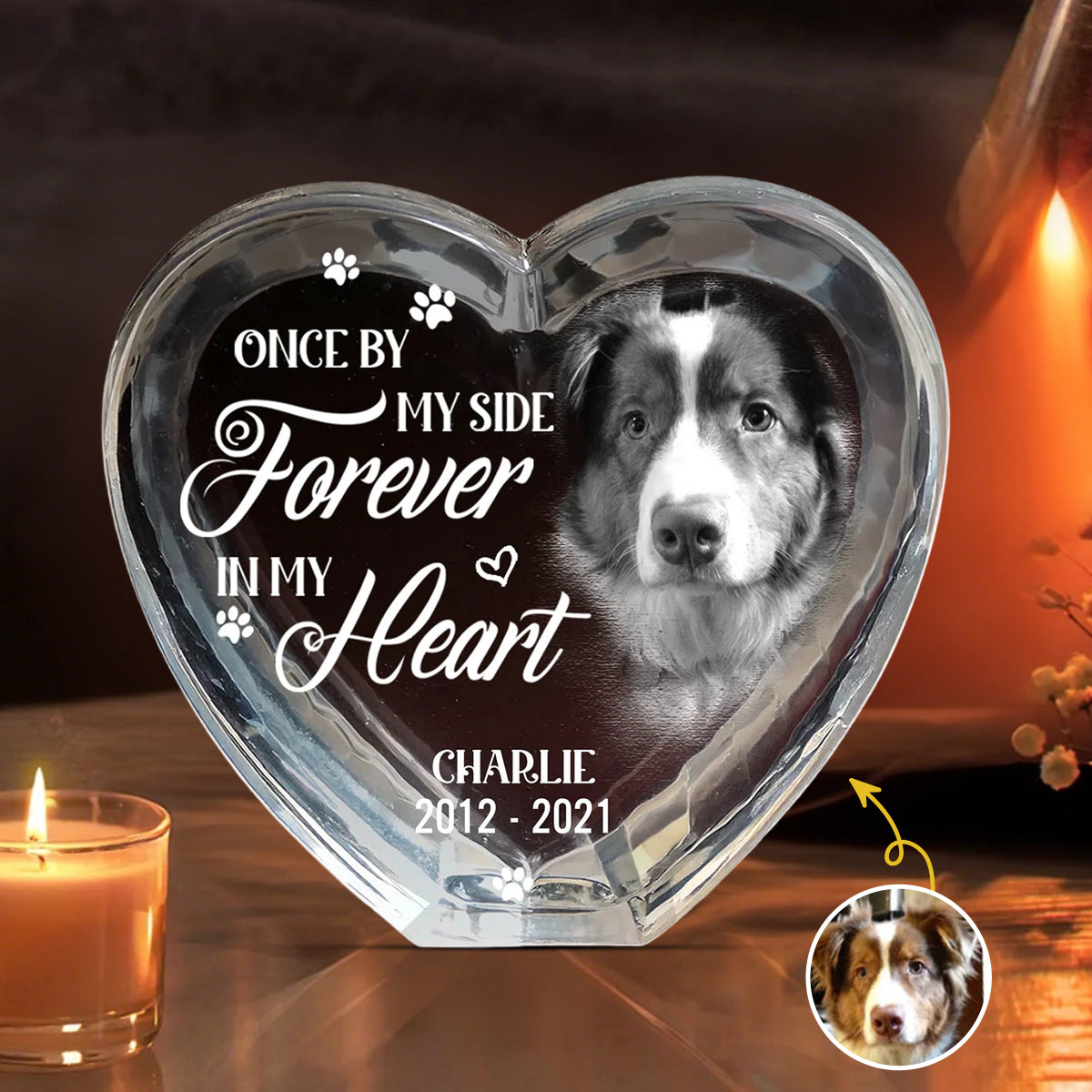 Custom Photo Your Love Lives On In My Heart - Memorial Personalized Engraved Plaque