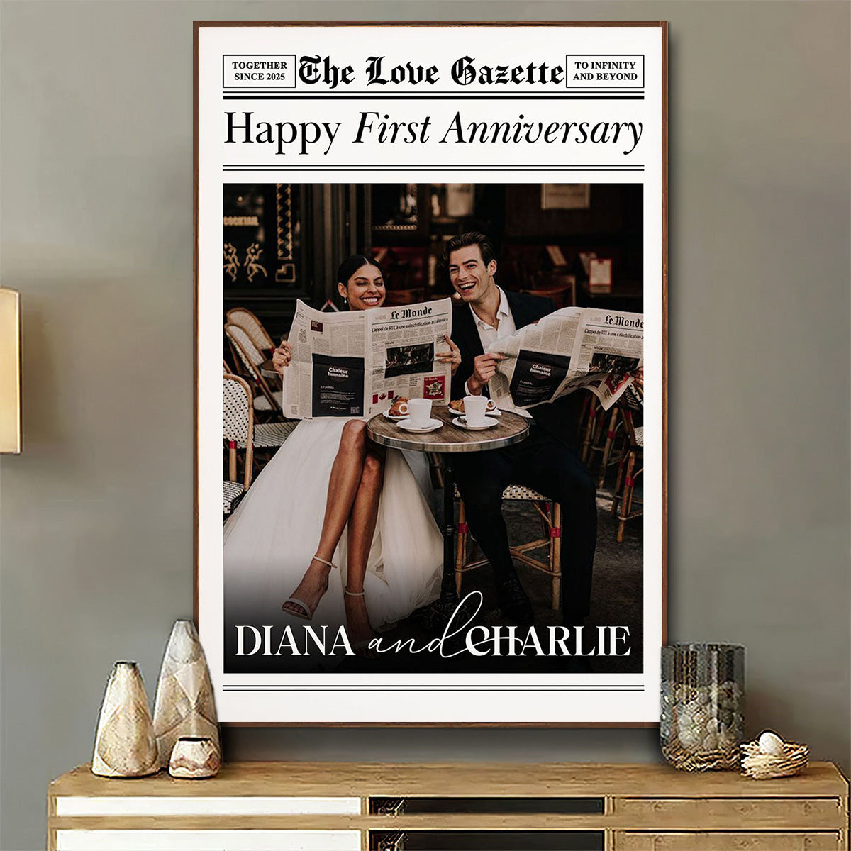 The Anniversary Times - Personalized Photo Poster For Couples