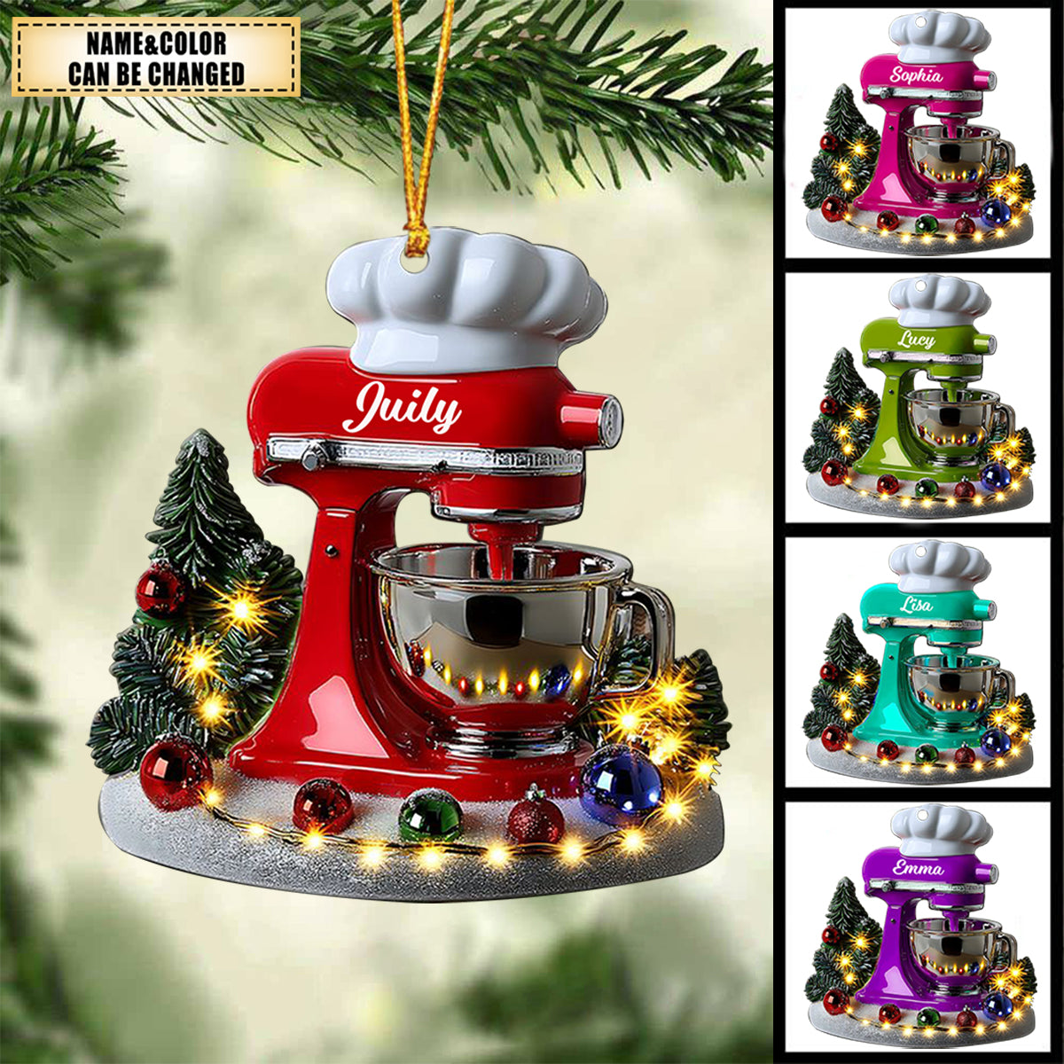 Love Baking Christmas – Personalized Custom Name Baker Ornament