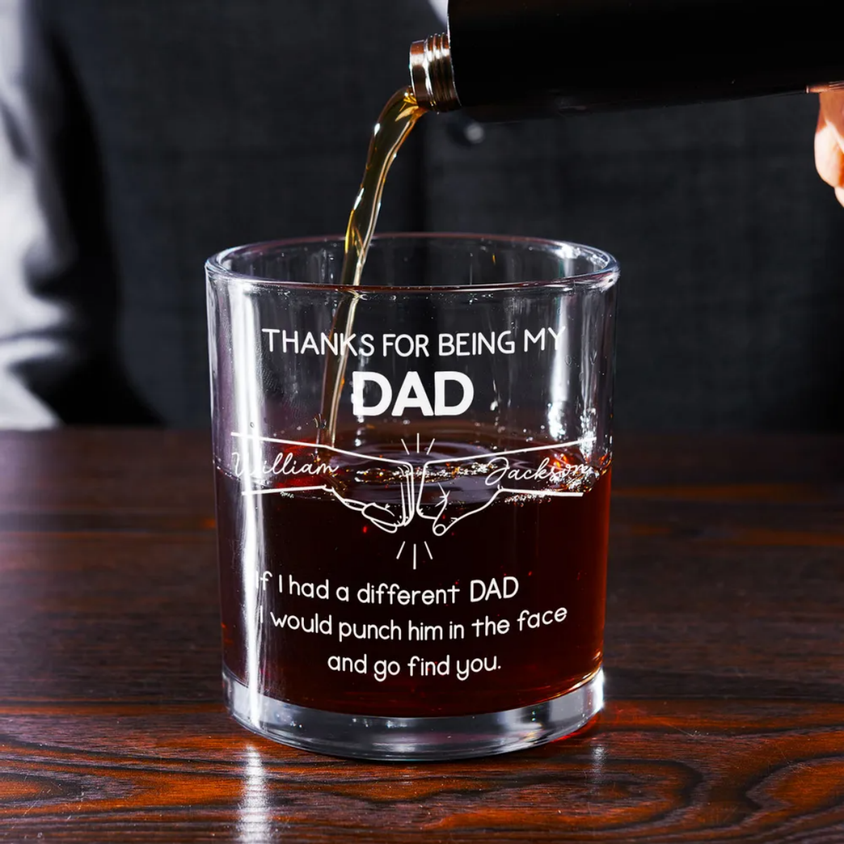 Personalized Whiskey Glass Gift for Brother - Thanks For Being My Brother