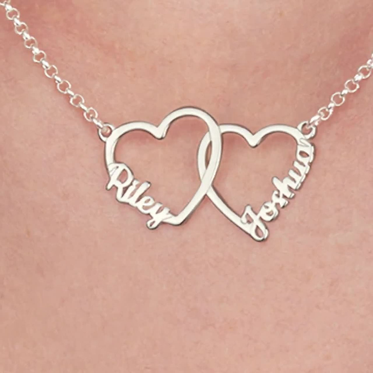 Personalized Multiple Heart Necklace Gift for Mom With Kids Names