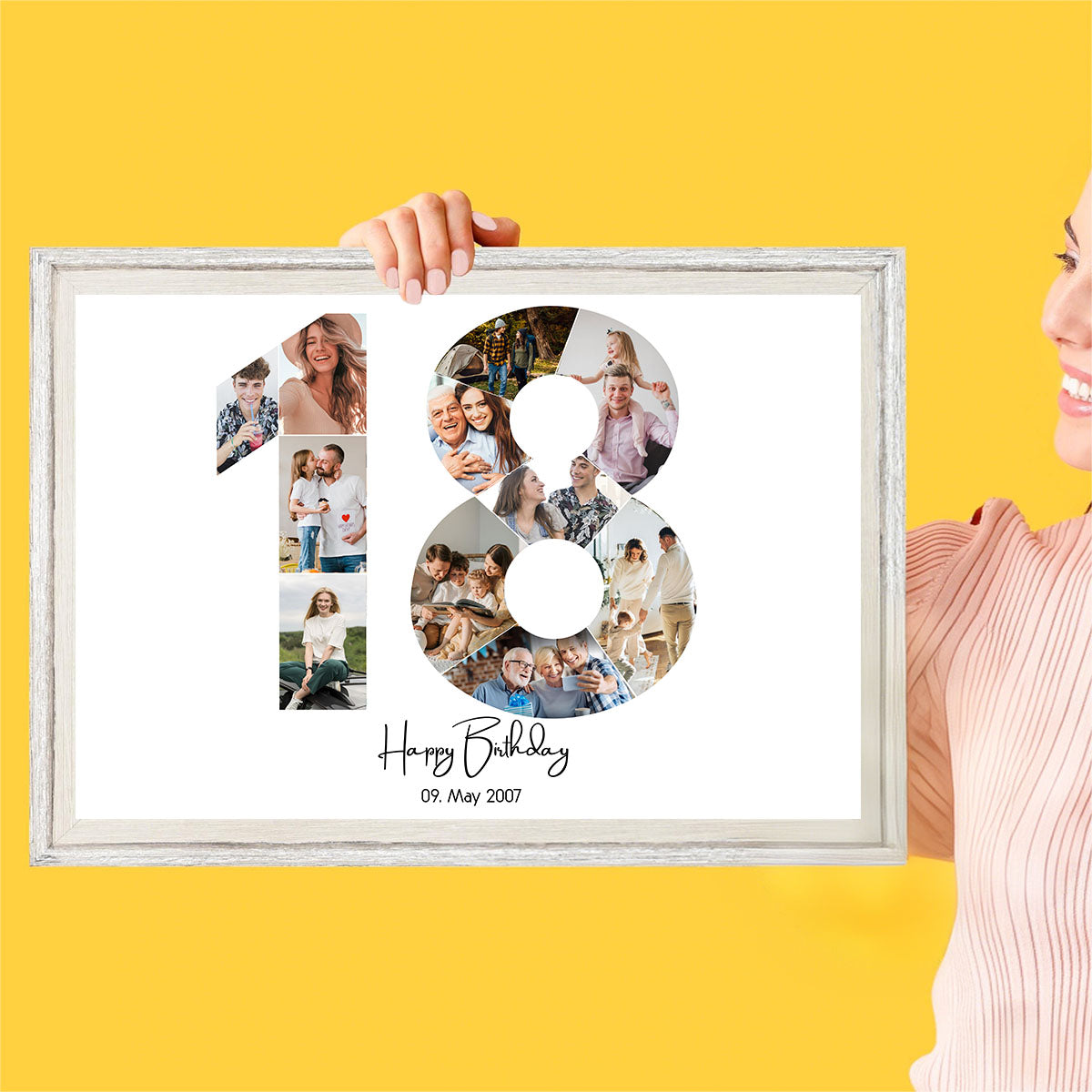 Personalized 18th Birthday Photo Collage Canvas
