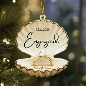 Engaged, Couple Christmas Home Decor, Christmas Ornament, Personalized Ornament
