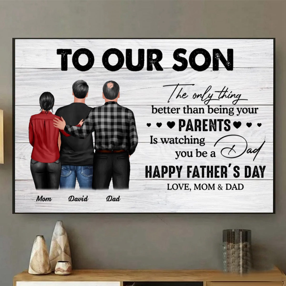 From Mom To Son Watching You Be A Dad Personalized Poster, Heartfelt 2025 Father's Day Gift For Son