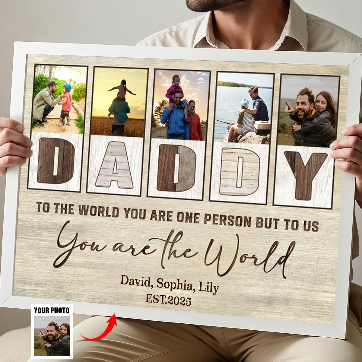 Daddy Custom Photo Canvas – Best Father’s Day Gift