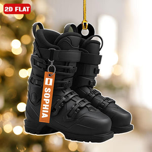 Custom Name Ski Boots Christmas Ornament Personalized Christmas Gift For Skiing Lovers