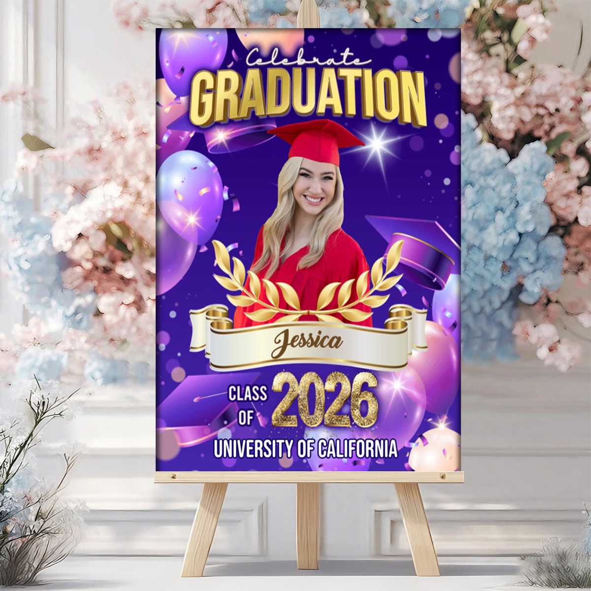 Welcome To Celebration Custom Party Welcome Sign - Personalized Graduation Decoration - Graduation Sign