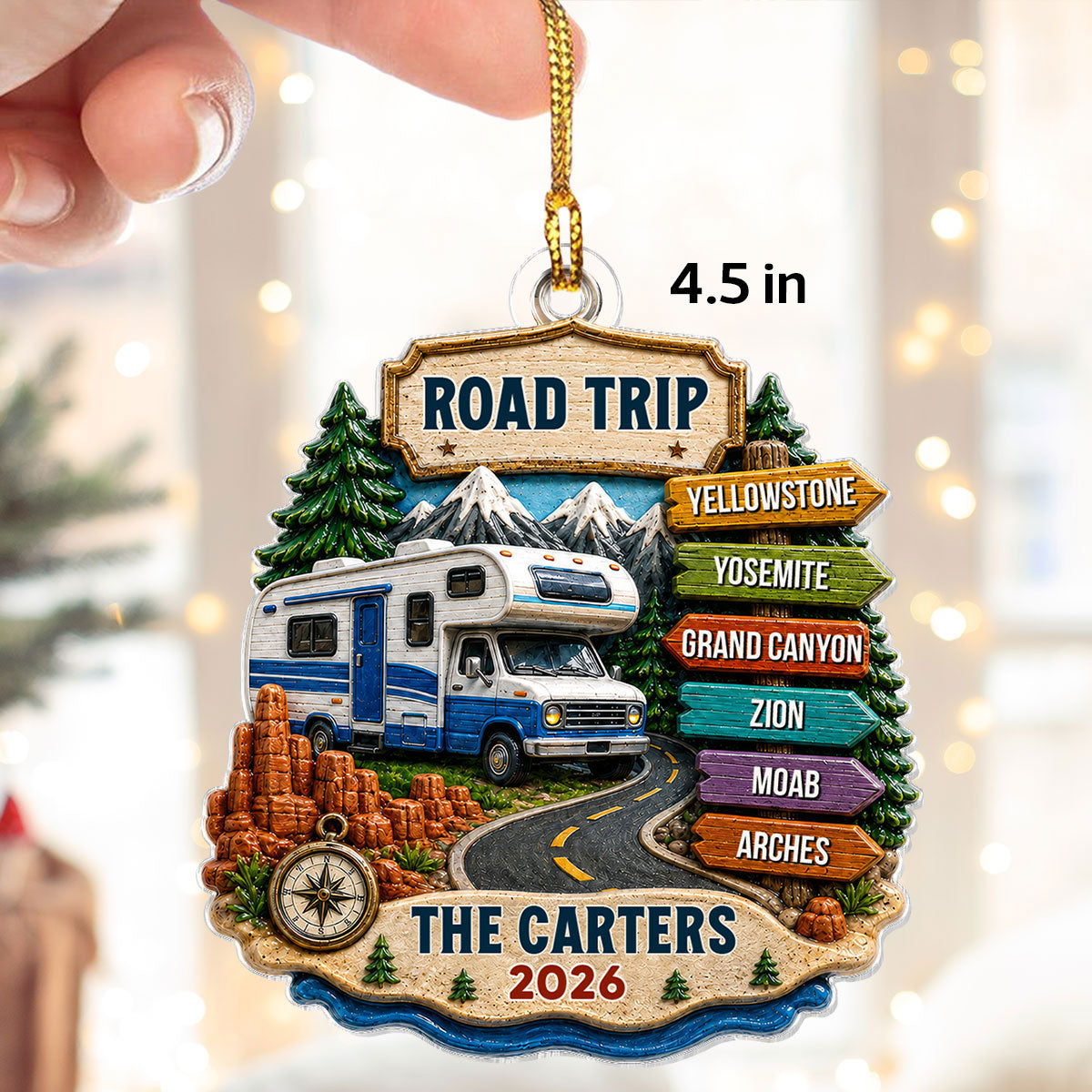 Personalized "Road Trip Adventure" Ornament – Vacation Gift For Couples & Families
