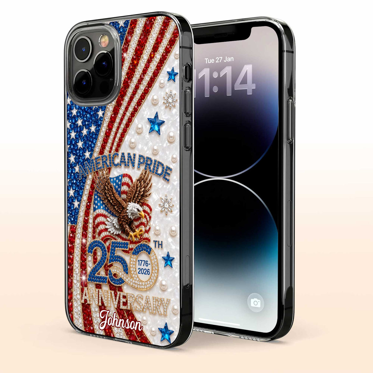 Personalized "American Pride" Clear Phone Case – Anniversary Gift For Patriots