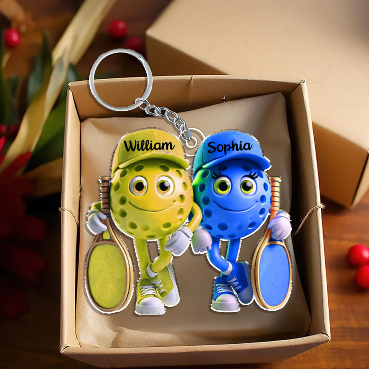 Sporty Couple Keychain- Personalized Keychain