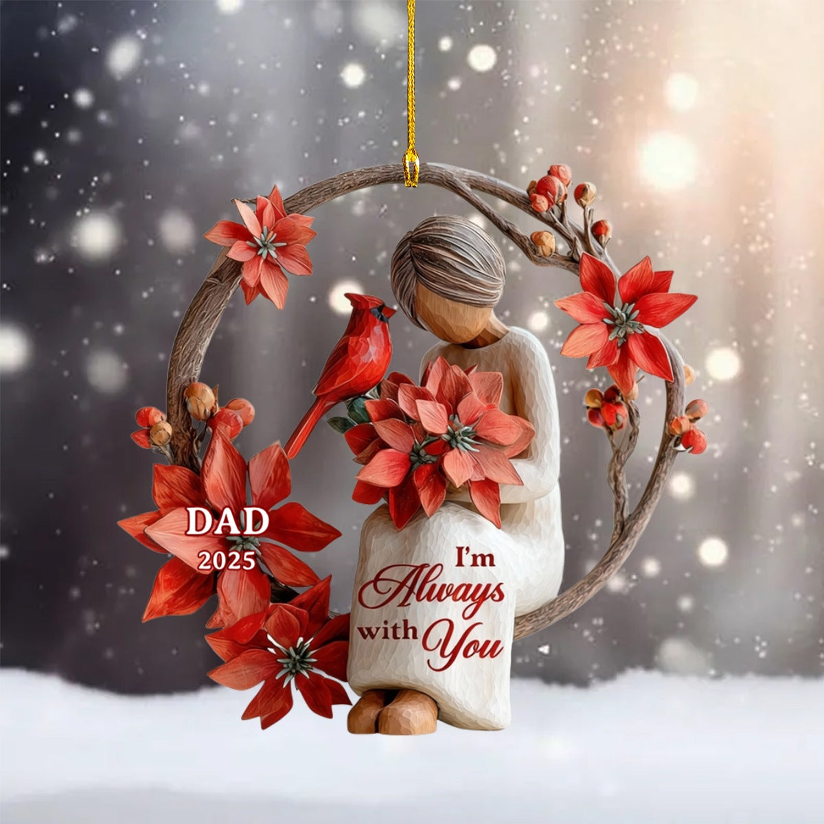 Always With You - Cardinal Memorial Personalized Acrylic Ornament