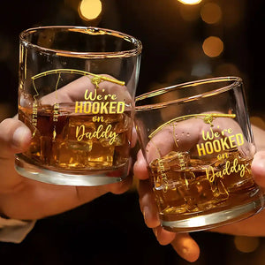 Personalized "Hooked On Daddy" Whiskey Glass – Fishing Gift For Dad