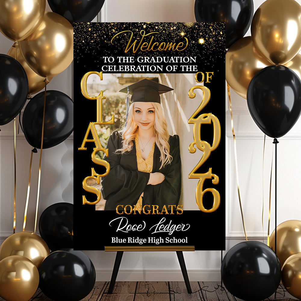 Personalized Graduation Welcome Sign Canvas - Custom Photo Welcome Sign Canvas - Graduation Gifts