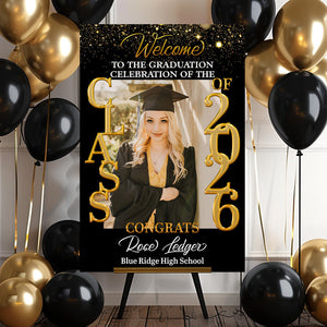 Personalized Graduation Welcome Sign Canvas - Custom Photo Welcome Sign Canvas - Graduation Gifts