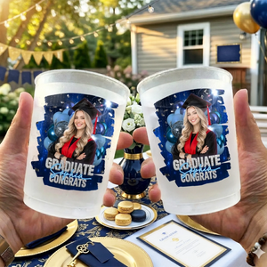 Graduation Gift For Him & Her – Personalized Custom Photo Cups "A Toast To The Next Chapter"