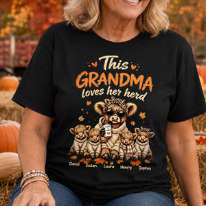 Personalized "This Grandma Loves Her Herd" Shirt – Cozy Tee For Grandma