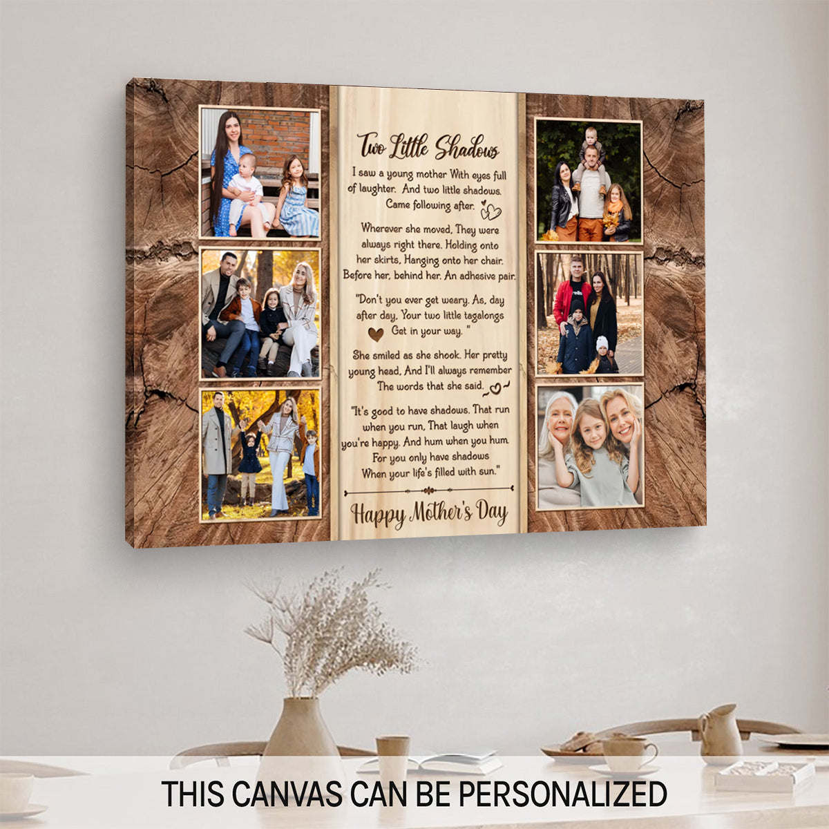 Meaningful Poem Gift For Mom, Custom Photo Canvas