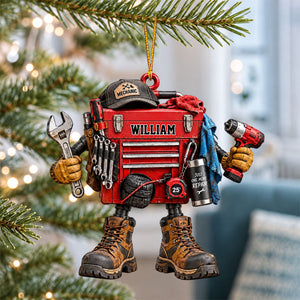 Personalized Mechanic Toolbox Christmas Ornament Gift For Mechanic, Racer