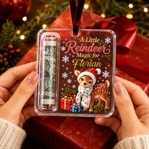 Custom Name Christmas Money Holder Acrylic Ornament – Personalized Holiday Keepsake For Family & Kids