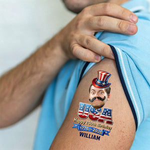 Custom Party Tattoo- Personalized America 250th Anniversary Gifts For Mom, Dad, Brother, Sister, Kids