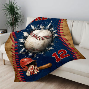 Baseball Player Gift For Son – Personalized Senior Night Baseball Blanket & Team Keepsake