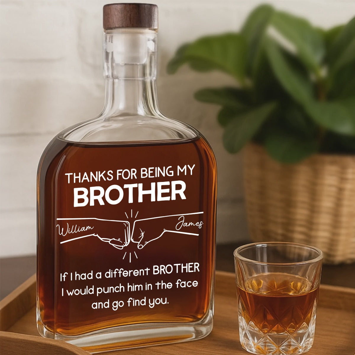 Being My Brother Personalized Custom Whiskey Bottle
