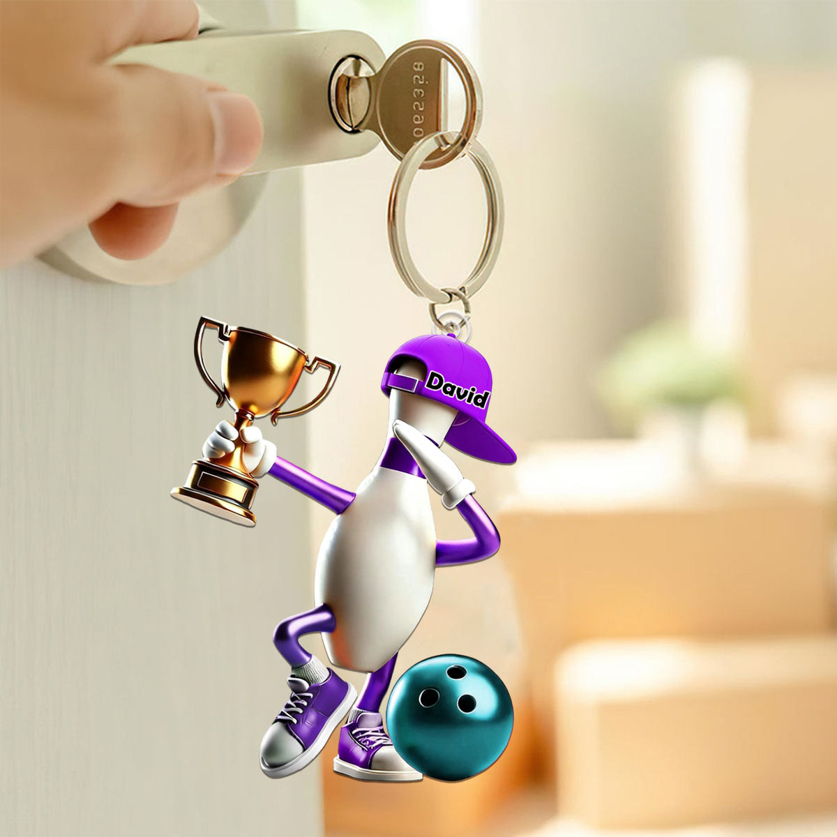 Personalized Bowling Acrylic Keychain For Bowling Lover