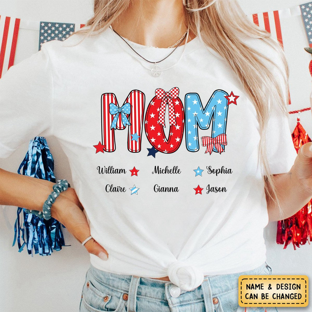 Personalized Patriotic American Flag Gigi Custom Gigi And Grandkids T Shirt