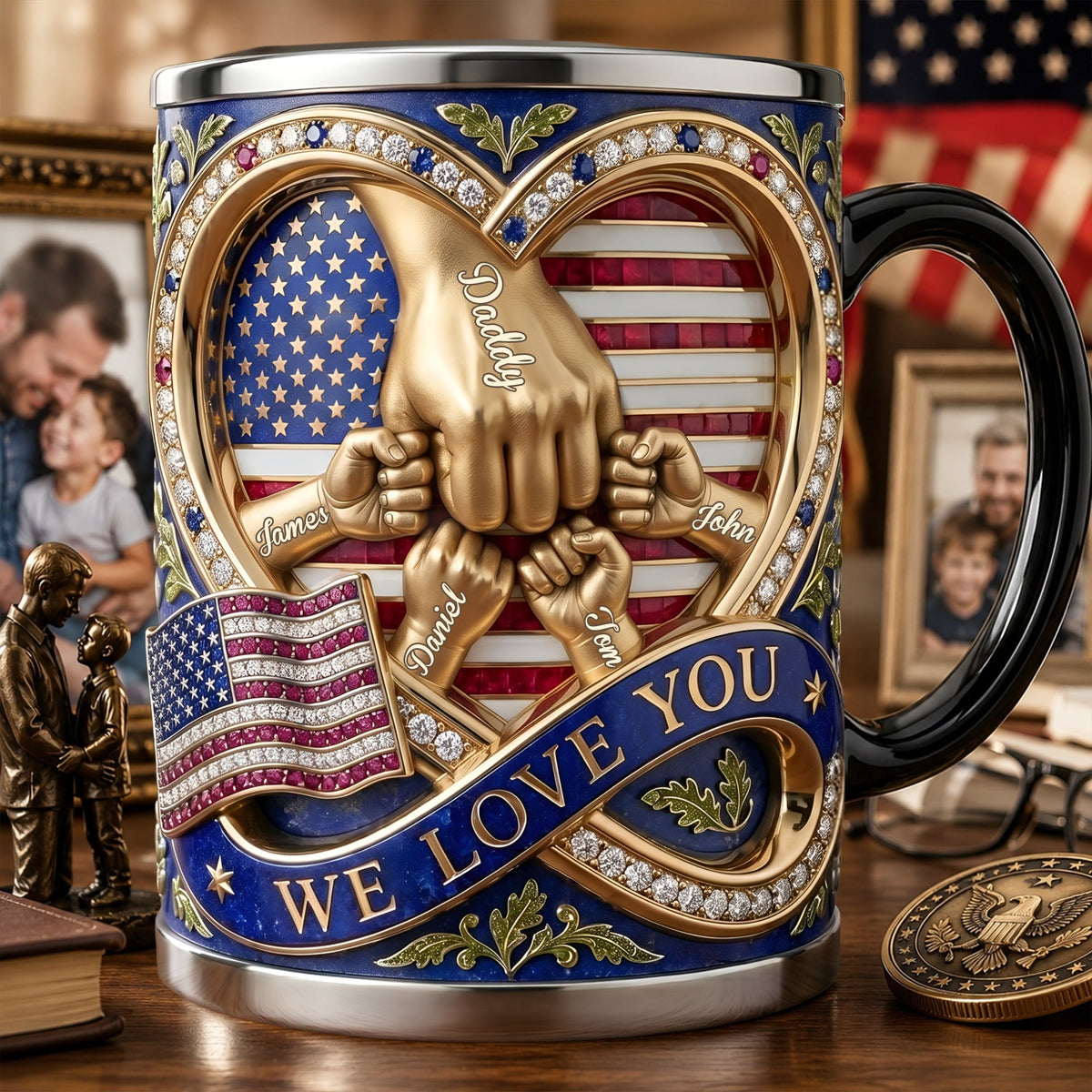 Personalized "Love You, Dad" Magic Mug – America 250th Anniversary | Gift For Dad