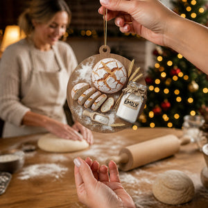 Personalized Sourdough Bread Ornament,Handmade Bread & Flour Xmas Ornament,Kitchen Lover,Baking Lovers,Food Lover,Healthy Food Gift