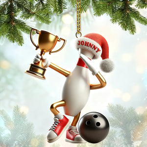 Personalized Bowling Acrylic Ornament Christmas Gift for Bowling Lover