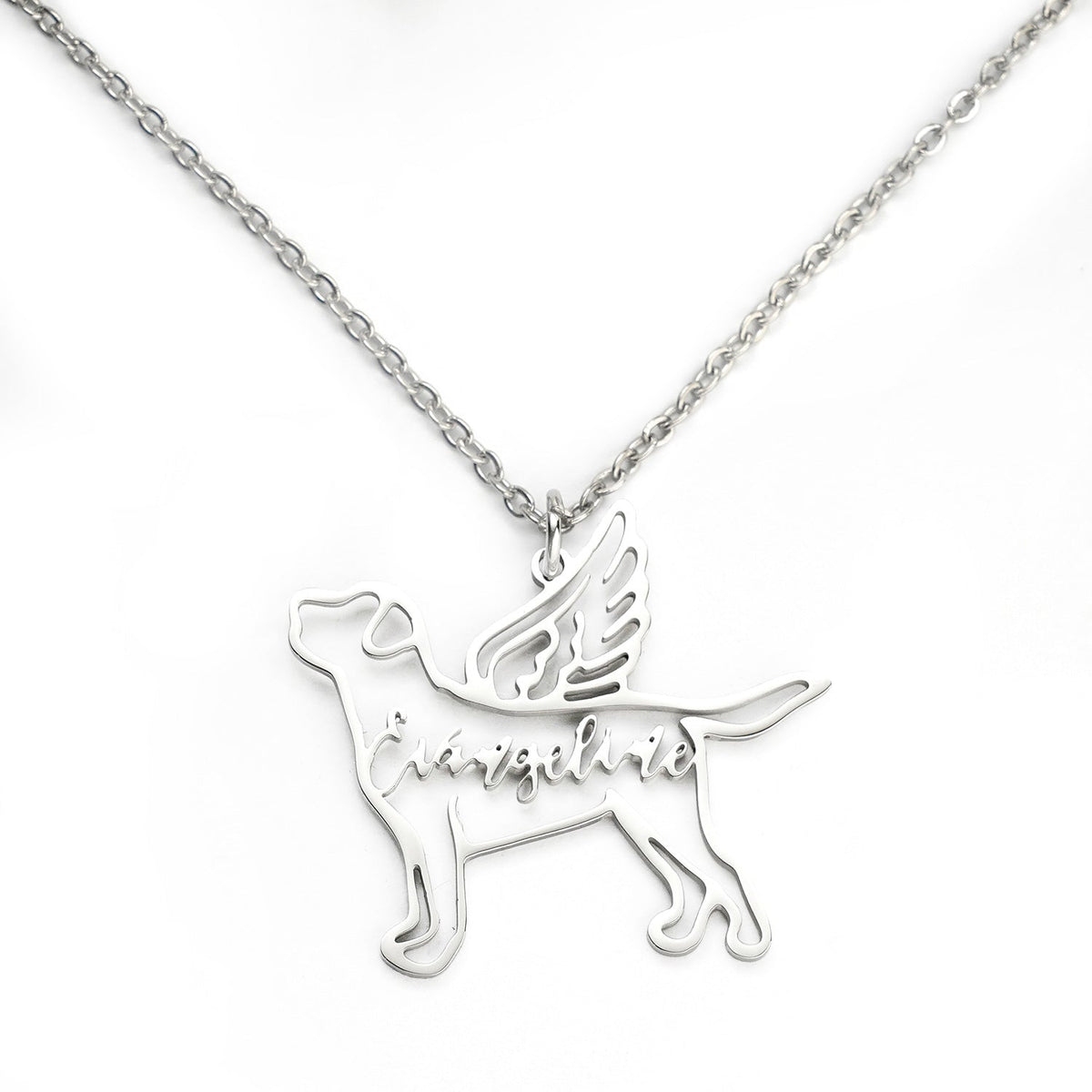 Engraved Name Personalized Dog Breed Charm Pet Memorial Necklace