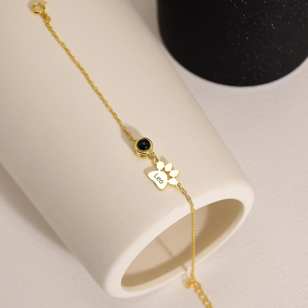 Personalized Pet Name Bracelet with Photo,Projection Bracelet for Pet Lover Gift