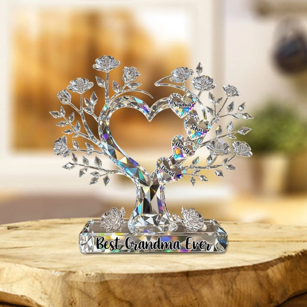 Best Gift For Mom, Grandma - Personalized Mother Custom Shaped Acrylic Plaque