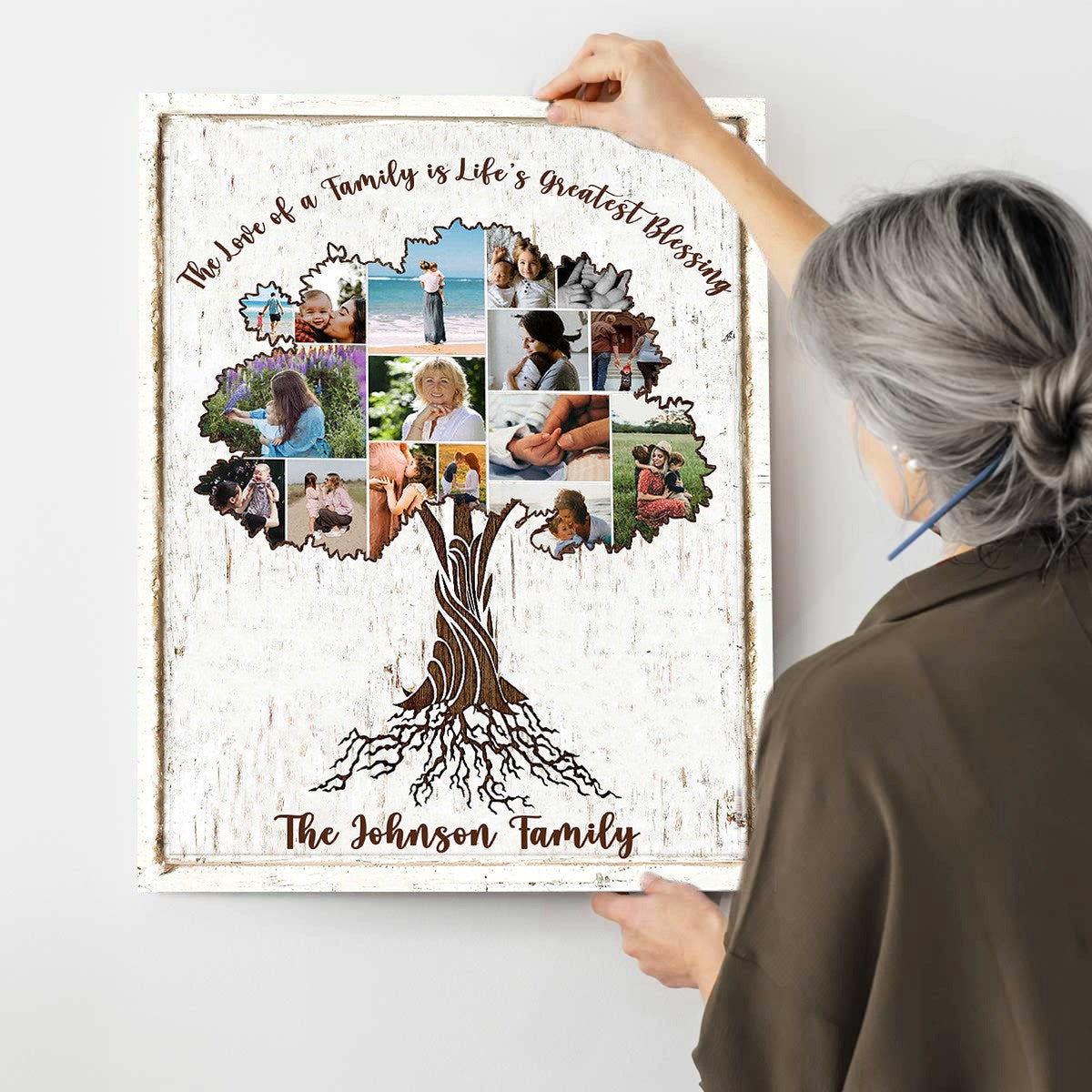 Personalized Family Tree of Life Collage Photo Poster