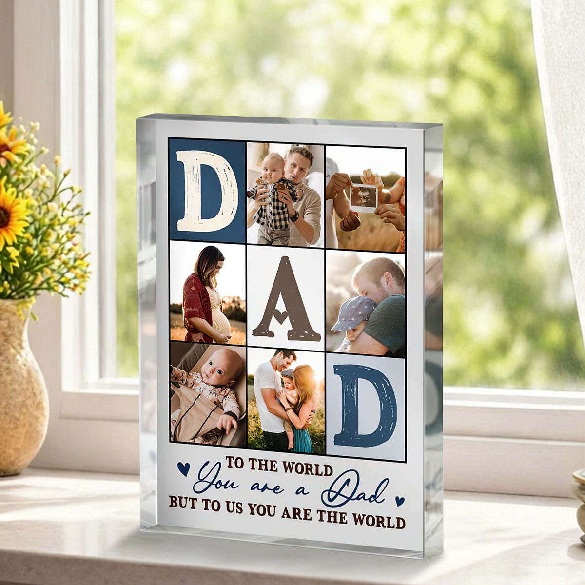 Custom Photo Dad Acrylic Block, Personalized Father’s Day Gift For Dad, Custom Dad Photo Gift, Keepsake for Dad