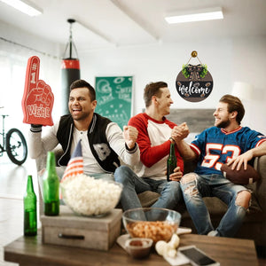 Welcome American Football Wooden Hanging Sign Gift For Football Lover