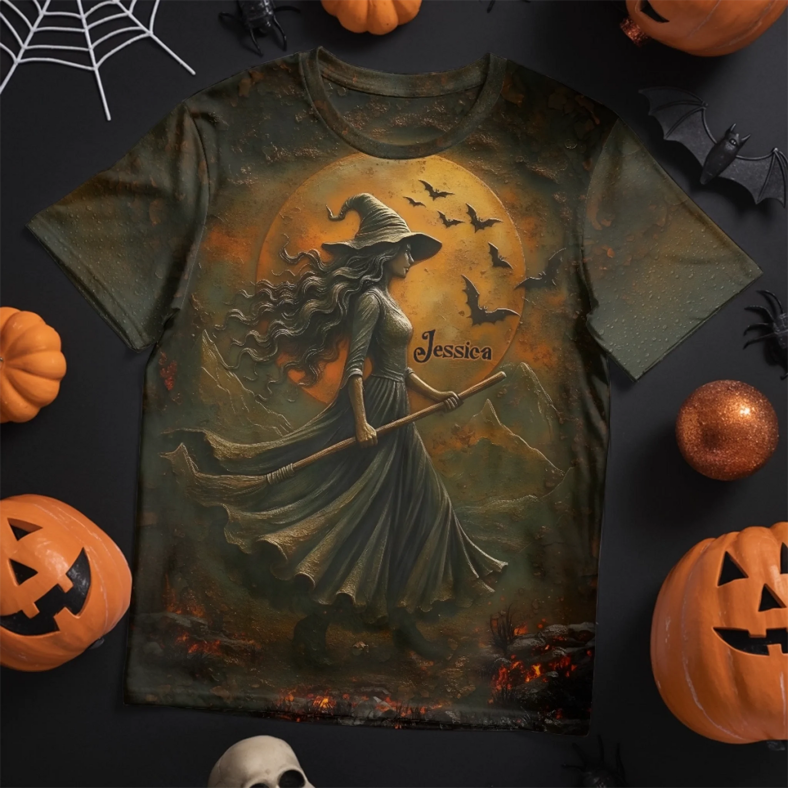 Custom Unisex T-shirt - Personalized Halloween Witchy Gifts For Besties, Sisters, BFF, Family, Yourself