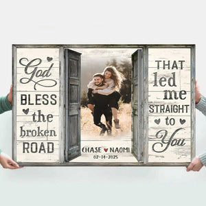 God Bless The Broken Road Window Frame - Personalized Custom Canvas Photo Print